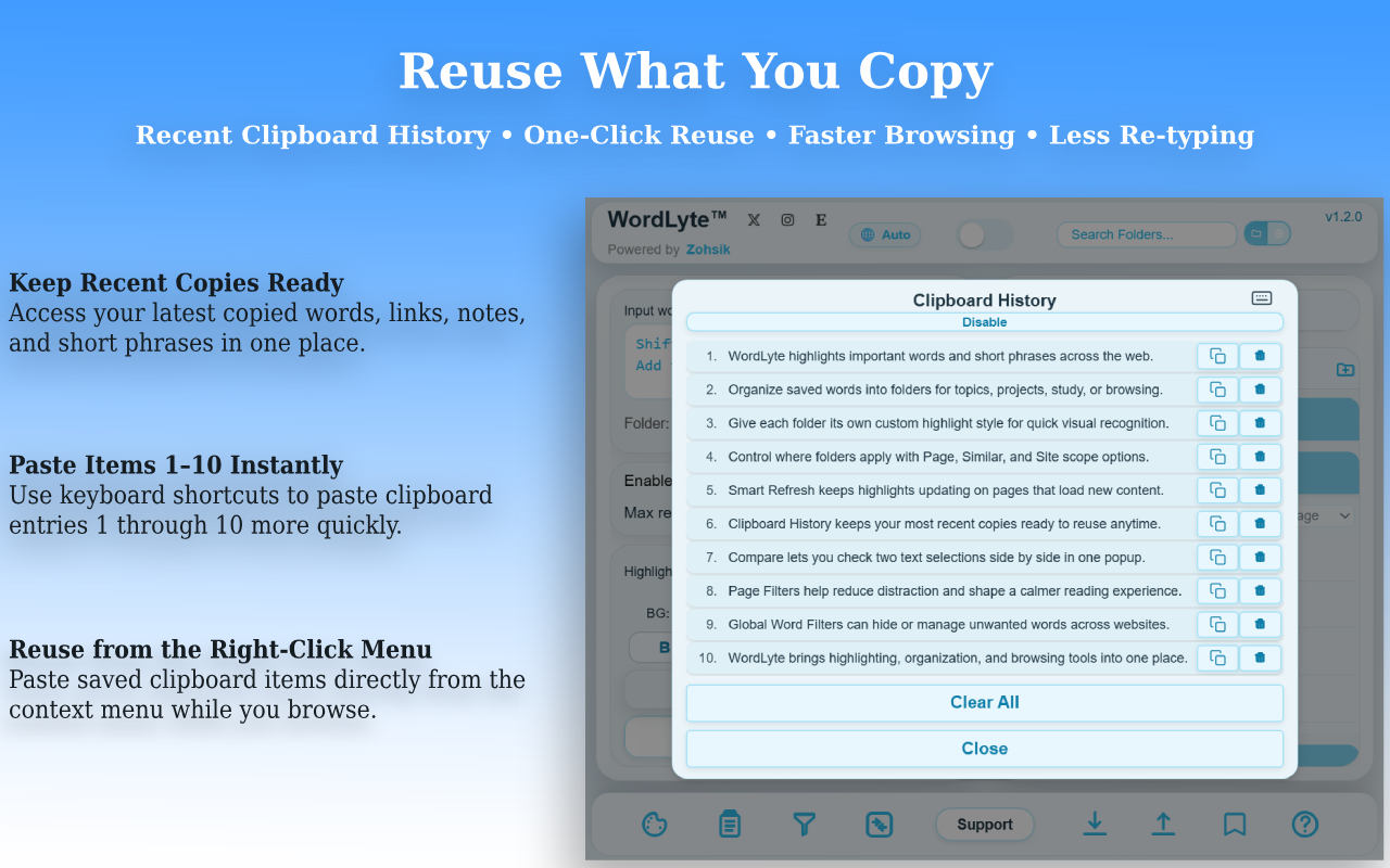 wordlyte screenshot showing filters and themes